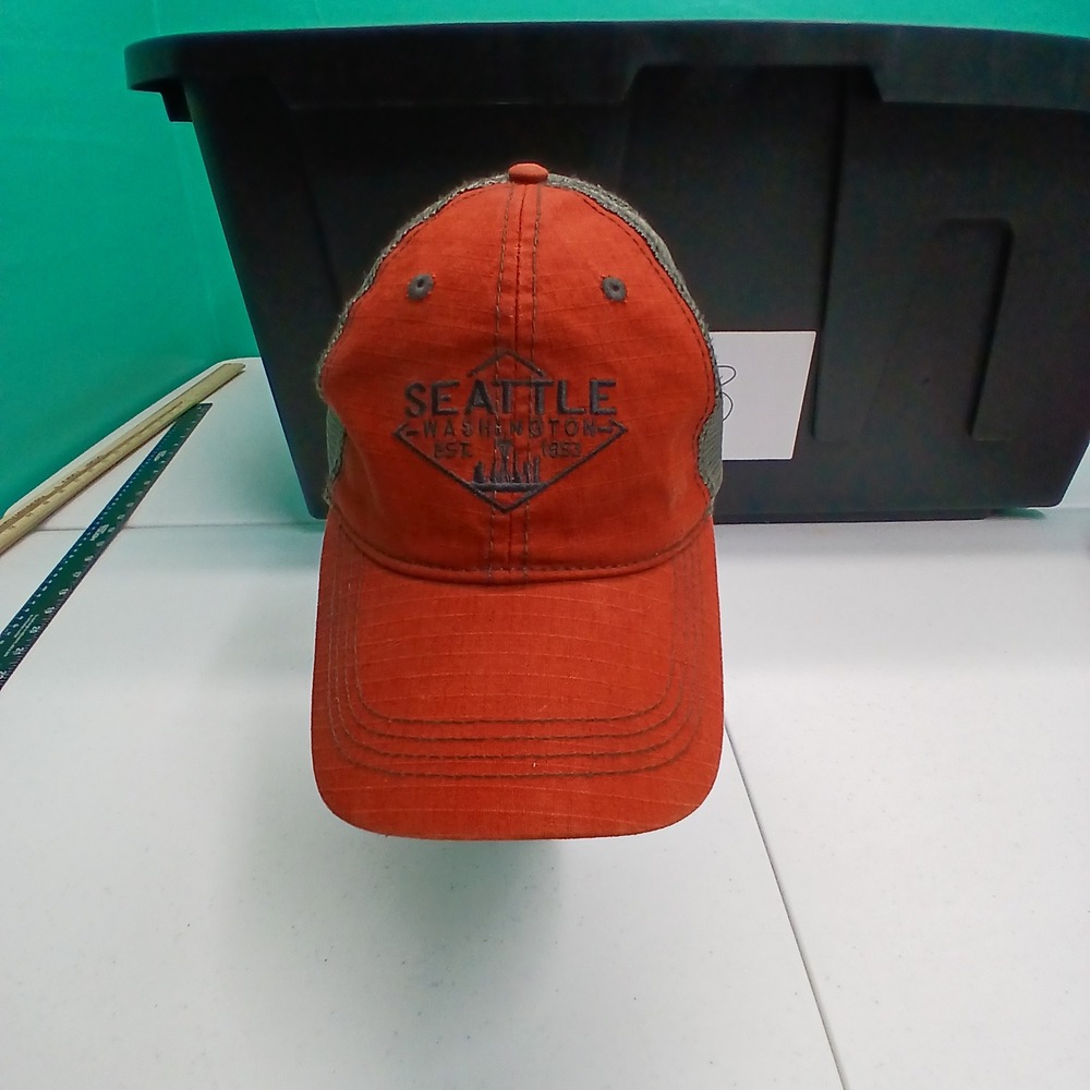Seattle Trucker Hat OSFM Orange Olive Ripstop PNW Gorpcore Emerald City